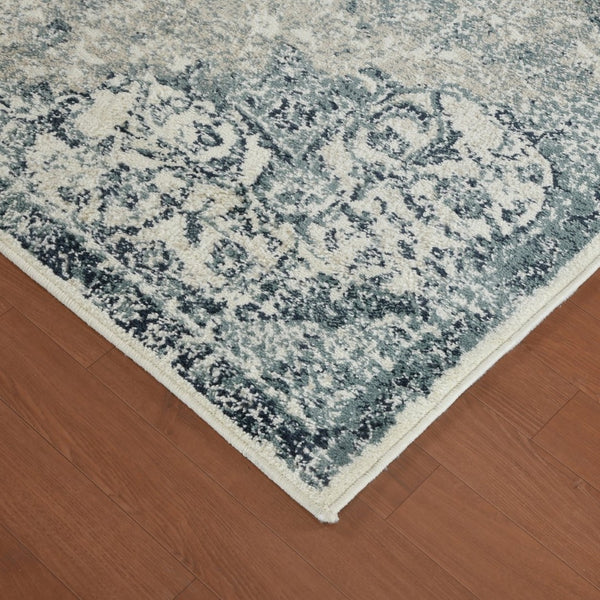 Amer Rugs Allure Classic Medallion Area Rug - Stylish Power-loomed Design For High-traffic Spaces And Comfort Ivory,Blue Polypropylene Alu60203