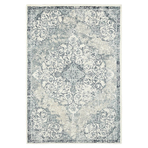 Amer Rugs Allure Classic Medallion Area Rug - Stylish Power-loomed Design For High-traffic Spaces And Comfort Ivory,Blue Polypropylene Alu60203