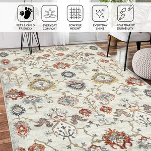 Amer Rugs Allure Classic Bordered Power-loom Area Rug, Vivid Design For High-traffic Comfort And Style Beige Polypropylene Alu85176
