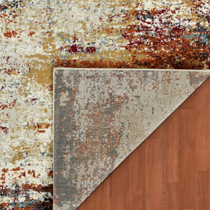 Amer Rugs Allure Contemporary Power-loom Area Rug - Durable, Stylish Design For High-traffic Spaces Ivory,Orange Polypropylene Alu90203