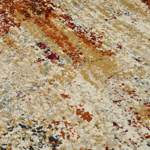 Amer Rugs Allure Contemporary Power-loom Area Rug - Durable, Stylish Design For High-traffic Spaces Ivory,Orange Polypropylene Alu90203