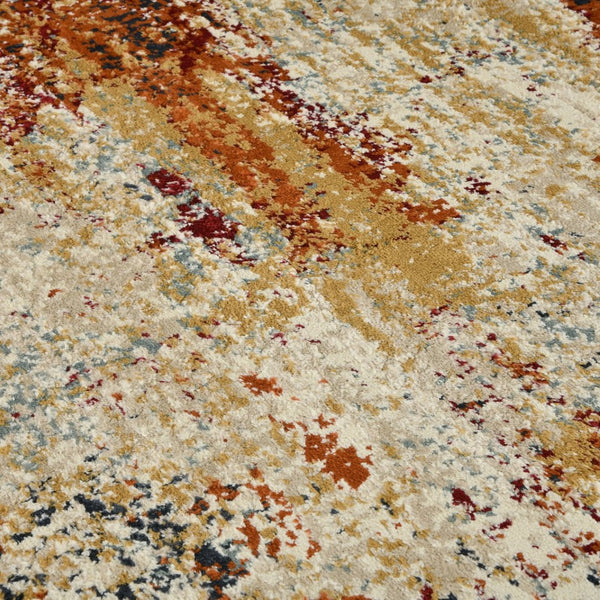 Amer Rugs Allure Contemporary Power-loom Area Rug - Durable, Stylish Design For High-traffic Spaces Ivory,Orange Polypropylene Alu90203