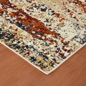 Amer Rugs Allure Contemporary Power-loom Area Rug - Durable, Stylish Design For High-traffic Spaces Ivory,Orange Polypropylene Alu90203