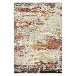 Amer Rugs Allure Contemporary Power-loom Area Rug - Durable, Stylish Design For High-traffic Spaces Ivory,Orange Polypropylene Alu90203