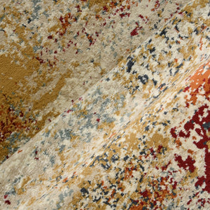 Amer Rugs Allure Contemporary Power-loom Area Rug - Durable, Stylish Design For High-traffic Spaces Ivory,Orange Polypropylene Alu90203