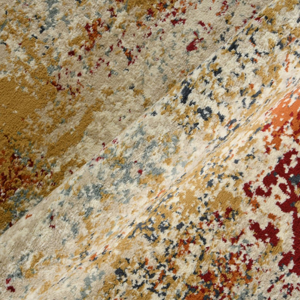 Amer Rugs Allure Contemporary Power-loom Area Rug - Durable, Stylish Design For High-traffic Spaces Ivory,Orange Polypropylene Alu90203