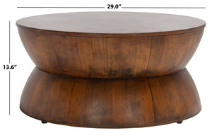 Lailah Round Coffee Table With Solid Bayur Wood Frame And Mdf Okume Top — Timeless, Sturdy Centerpiece