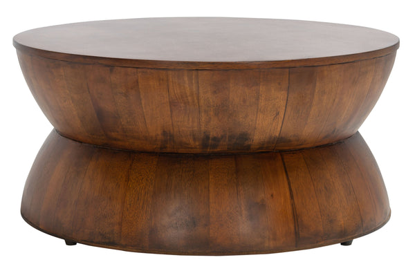 Lailah Round Coffee Table With Solid Bayur Wood Frame And Mdf Okume Top — Timeless, Sturdy Centerpiece