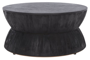 Lailah Round Coffee Table With Solid Bayur Wood Frame And Mdf Okume Top — Timeless, Sturdy Centerpiece