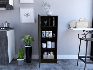 English Elm Belleria Compact Single Door Pantry Cabinet with Four Shelves for Narrow Spaces and Mudroom Storage Black 51.2 L x 28 W x 3.1 H B20091832