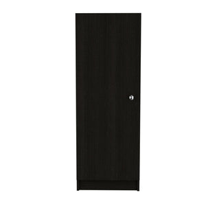 English Elm Belleria Slim 47" Single Door Pantry Cabinet with Four Shelves for Narrow Kitchens, Mudrooms, Garage Black 51.2 L x 28 W x 3.1 H B07091832