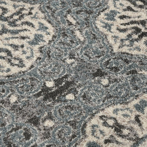 Amer Rugs Alexandria Classic Bordered Power-loom Rug - Durable Comfort In Contemporary Farmhouse Design Steel Blue Polypropylene Alx100203