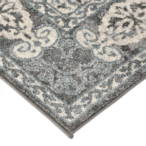 Amer Rugs Alexandria Classic Bordered Power-loom Rug - Durable Comfort In Contemporary Farmhouse Design Steel Blue Polypropylene Alx100203