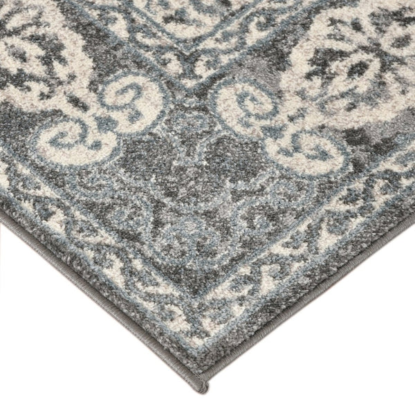 Amer Rugs Alexandria Classic Bordered Power-loom Rug - Durable Comfort In Contemporary Farmhouse Design Steel Blue Polypropylene Alx100203