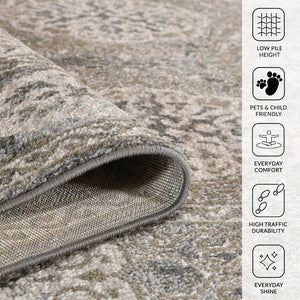 Amer Rugs Alexandria Classic Bordered Power-loom Rug - Durable Comfort In Contemporary Farmhouse Design Walnut Polypropylene Alx110206