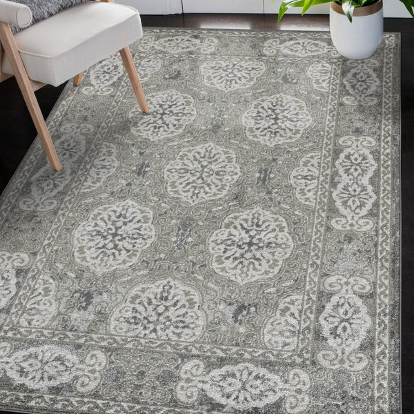 Amer Rugs Alexandria Classic Bordered Power-loom Rug - Durable Comfort In Contemporary Farmhouse Design Walnut Polypropylene Alx115176