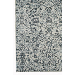 AMER Rugs Alexandria Ivey ALX-24 Power-Loomed Machine Made Polypropylene Transitional Floral Rug Light Blue 6'7" x 6'7"R