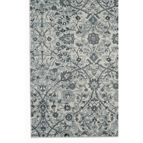 AMER Rugs Alexandria Ivey ALX-24 Power-Loomed Machine Made Polypropylene Transitional Floral Rug Light Blue 6'7" x 6'7"R