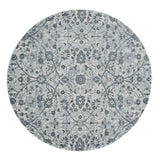 AMER Rugs Alexandria Ivey ALX-24 Power-Loomed Machine Made Polypropylene Transitional Floral Rug Light Blue 6'7" x 6'7"R