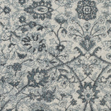 AMER Rugs Alexandria Ivey ALX-24 Power-Loomed Machine Made Polypropylene Transitional Floral Rug Light Blue 6'7" x 6'7"R