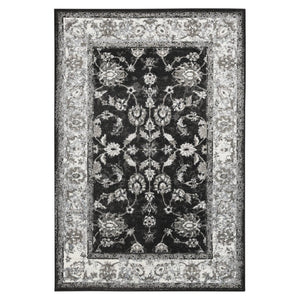 Amer Rugs Alexandria Classic Bordered Power-loom Rug - Durable Comfort In Contemporary Farmhouse Design Black,Ivory Polypropylene Alx440406
