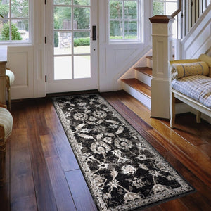 Amer Rugs Alexandria Classic Bordered Power-loom Rug - Durable Comfort In Contemporary Farmhouse Design Black,Ivory Polypropylene Alx4426103