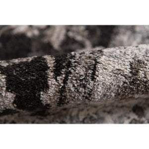 AMER Rugs Alexandria Cheally ALX-44 Power-Loomed Machine Made Polypropylene Transitional Bordered Rug Black 6'7" x 6'7"R