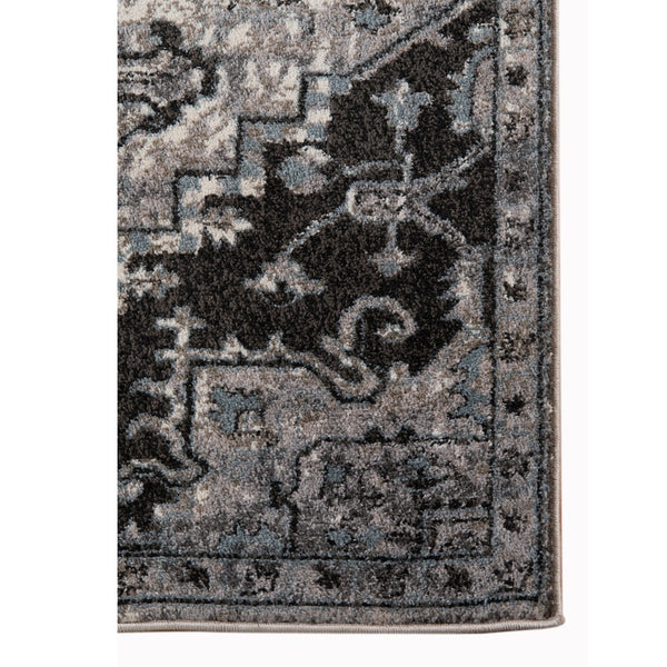 AMER Rugs Alexandria Chaves ALX-49 Power-Loomed Machine Made Polypropylene Transitional Medallion Rug Gray 6'7" x 6'7"R