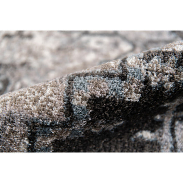 AMER Rugs Alexandria Chaves ALX-49 Power-Loomed Machine Made Polypropylene Transitional Medallion Rug Gray 6'7" x 6'7"R