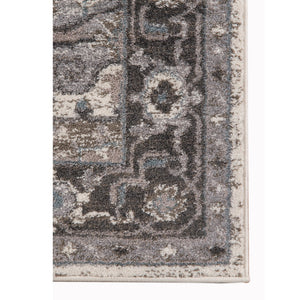 AMER Rugs Alexandria Earley ALX-51 Power-Loomed Machine Made Polypropylene Transitional Medallion Rug Taupe 6'7" x 6'7"R