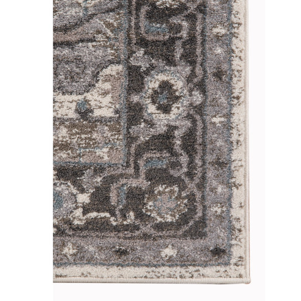 AMER Rugs Alexandria Earley ALX-51 Power-Loomed Machine Made Polypropylene Transitional Medallion Rug Taupe 6'7" x 6'7"R