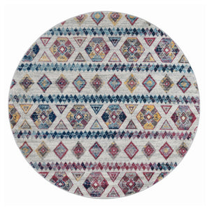 AMER Rugs Alexandria Tijera ALX-80 Power-Loomed Machine Made Polypropylene Transitional Geometric Rug Multicolor 6'7" x 6'7"R
