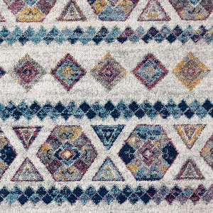 AMER Rugs Alexandria Tijera ALX-80 Power-Loomed Machine Made Polypropylene Transitional Geometric Rug Multicolor 6'7" x 6'7"R