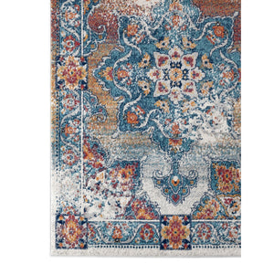 AMER Rugs Alexandria Nieve ALX-82 Power-Loomed Machine Made Polypropylene Transitional Bordered Rug Orange 6'7" x 6'7"R