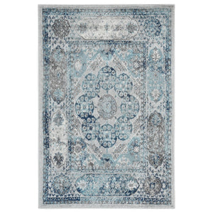 Amer Rugs Alexandria Classic Bordered Power-loom Rug - Durable Comfort In Contemporary Farmhouse Design Gray,Sea Blue Polypropylene Alx830203