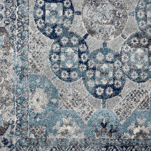 AMER Rugs Alexandria Loftus ALX-83 Power-Loomed Machine Made Polypropylene Transitional Bordered Rug Gray 6'7" x 6'7"R