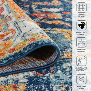 Amer Rugs Alexandria Classic Bordered Power-loom Rug - Durable Comfort In Contemporary Farmhouse Design Navy Polypropylene Alx855176