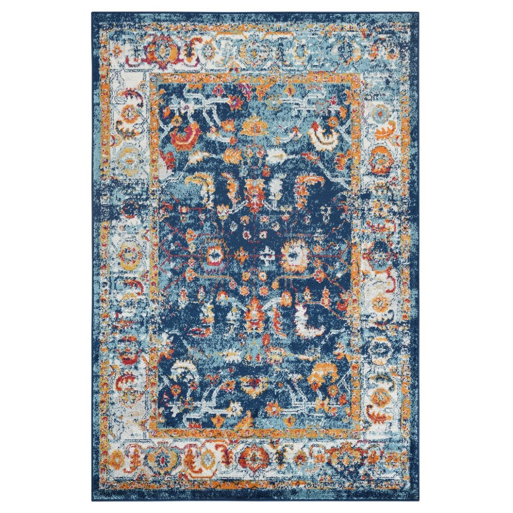 Amer Rugs Alexandria Classic Bordered Power-loom Rug - Durable Comfort In Contemporary Farmhouse Design Navy Polypropylene Alx855176
