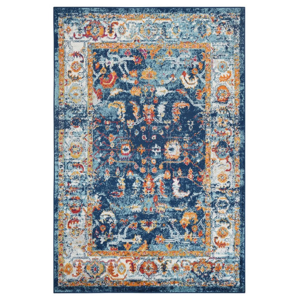 Amer Rugs Alexandria Classic Bordered Power-loom Rug - Durable Comfort In Contemporary Farmhouse Design Navy Polypropylene Alx855176
