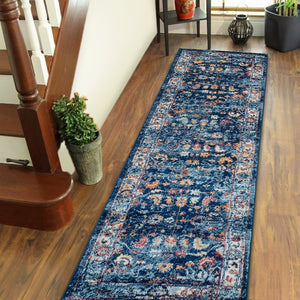 Amer Rugs Alexandria Classic Bordered Power-loom Rug - Durable Comfort In Contemporary Farmhouse Design Navy Polypropylene Alx8526103