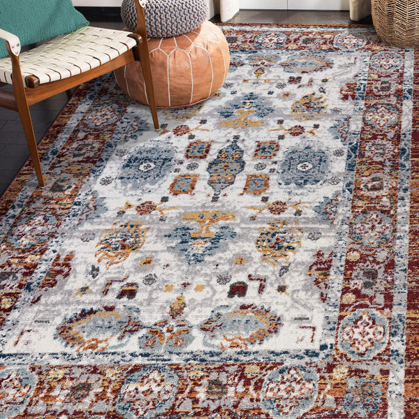 Alexandria Floral Oriental Polypropylene Area Rug Power Loomed Transitional Home Accent Decor