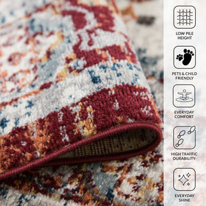 Alexandria Floral Oriental Polypropylene Area Rug Power Loomed Transitional Home Accent Decor