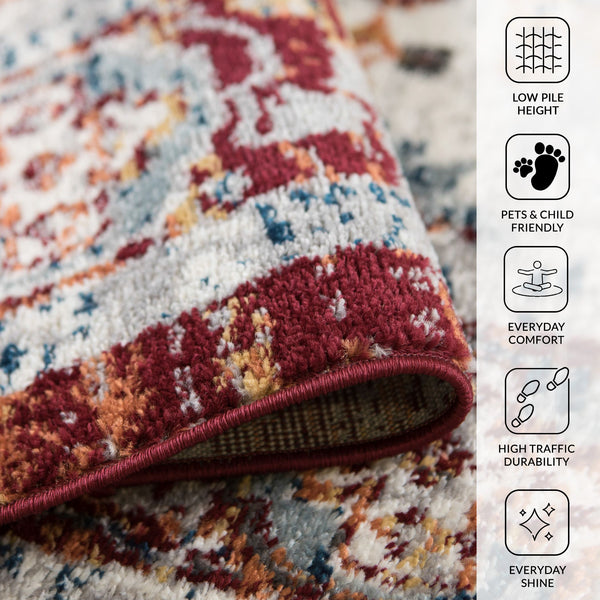 Alexandria Floral Oriental Polypropylene Area Rug Power Loomed Transitional Home Accent Decor
