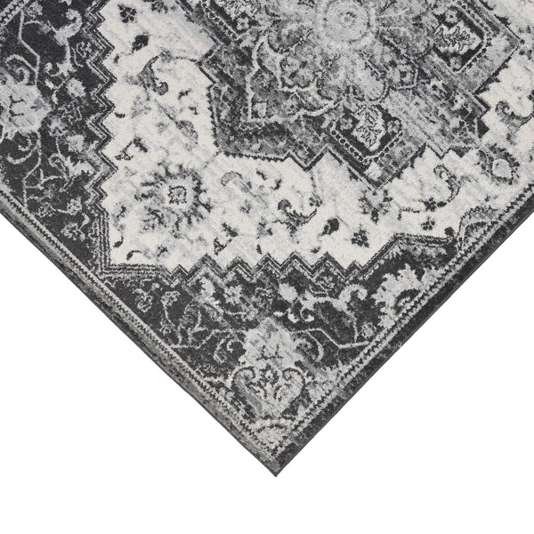Alexandria Medallion Power Loomed Polypropylene Rug Transitional Style for Living Rooms Hallways
