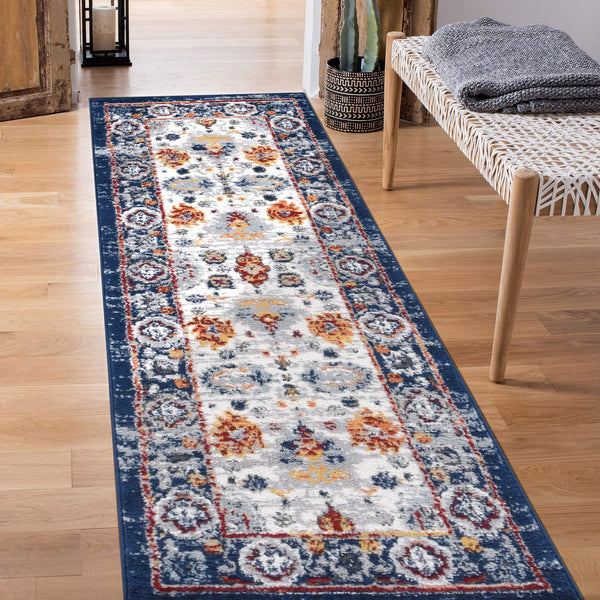 Alexandria Floral Oriental Polypropylene Rug for Living Room Hallway or Dining Spaces