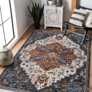 Alexandria Medallion Polypropylene Area Rug Power Loomed in Turkey for Home Interiors