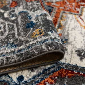 Alexandria Medallion Polypropylene Area Rug Power Loomed in Turkey for Home Interiors