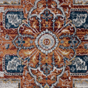 Alexandria Medallion Polypropylene Area Rug Power Loomed in Turkey for Home Interiors