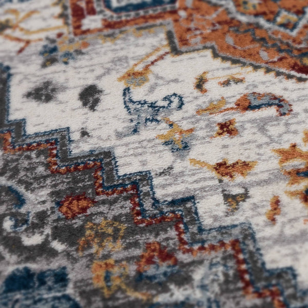 Alexandria Medallion Polypropylene Area Rug Power Loomed in Turkey for Home Interiors