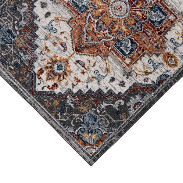 Alexandria Medallion Polypropylene Area Rug Power Loomed in Turkey for Home Interiors